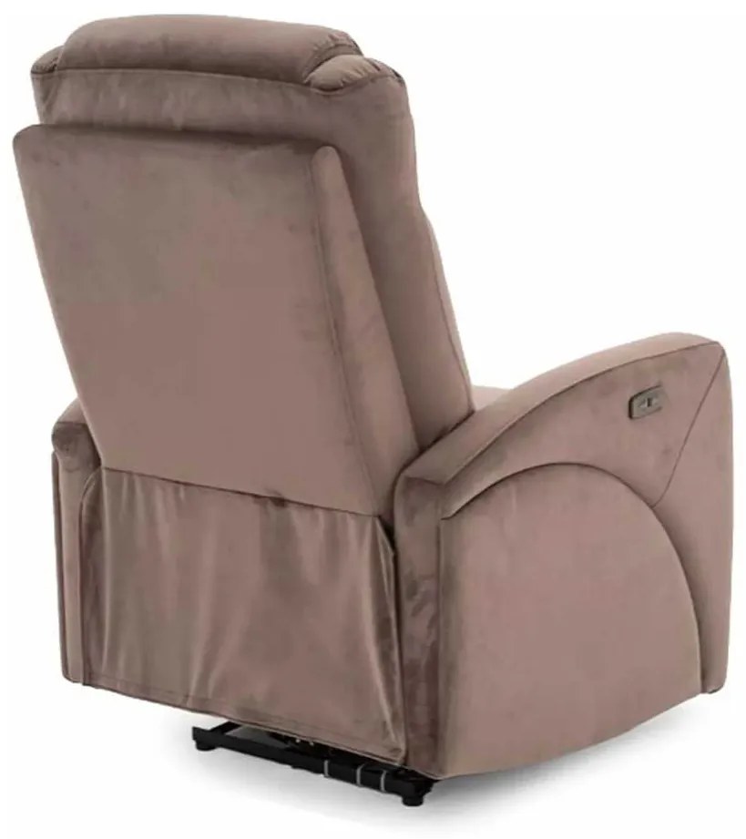 Polohovacie kreslo Kronos Velvet, hnedá