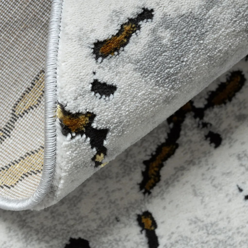 Dywany Łuszczów, Kusový koberec Allure 1963 white/gold kruh, 200x200 (priemer) kruh, biela, kancelária