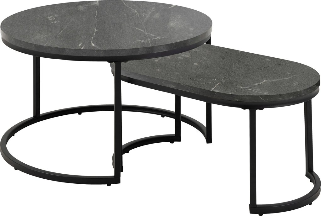 XXXLutz SADA KONFERENČNÝCH STOLÍKOV, antracitová, kov, kompozitné drevo, 70/42/70 cm MID.YOU - Stolíky do obývačky - 001277000309