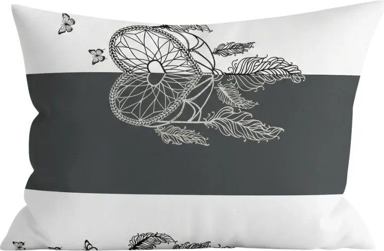 Polybavlnená obliečka na vankúš TIRSO POLY 70x90 cm, sivo-biely gombík