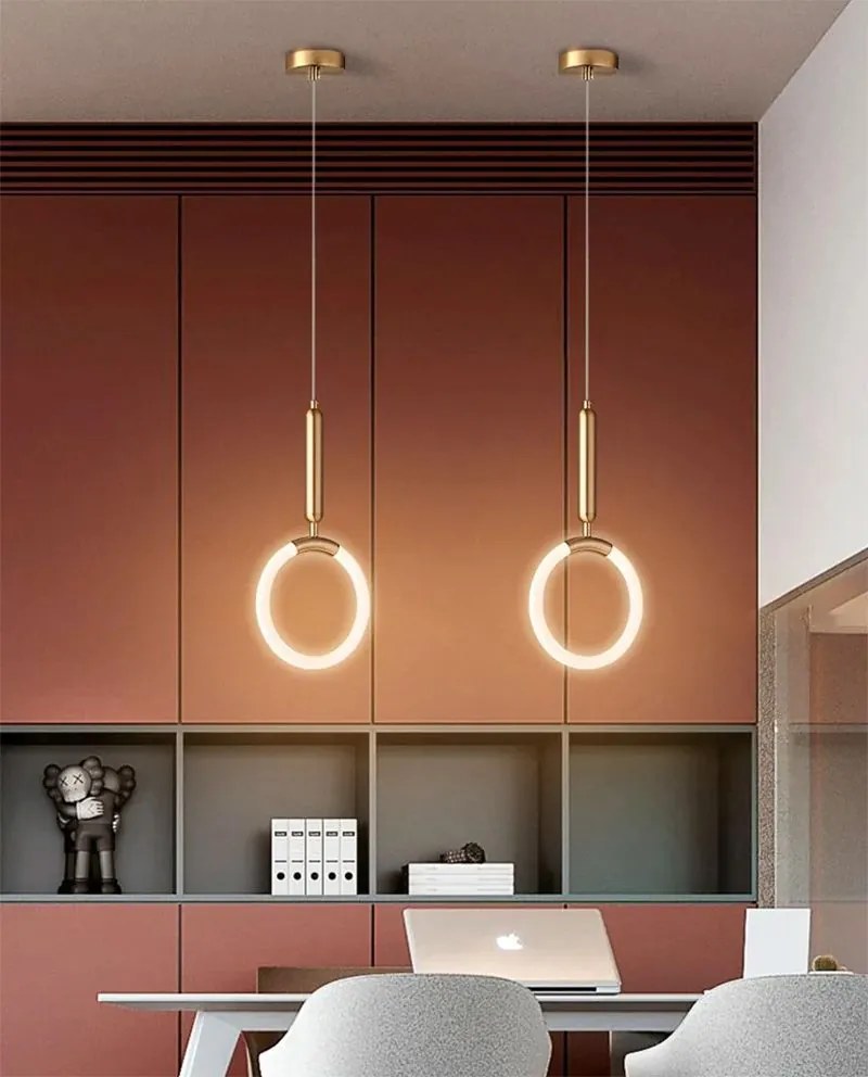 Toolight Toolight, LED závesné svietidlo 20x40cm, 12W, 3000K, LHJ058-CP1, zlatá matná, OSW-50028
