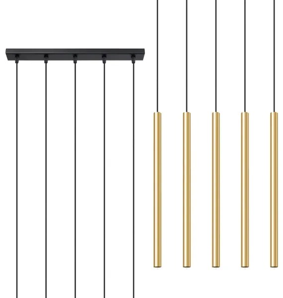 Sollux SL.1198 - Luster na lanku PASTELO 5xG9/8W/230V zlatá