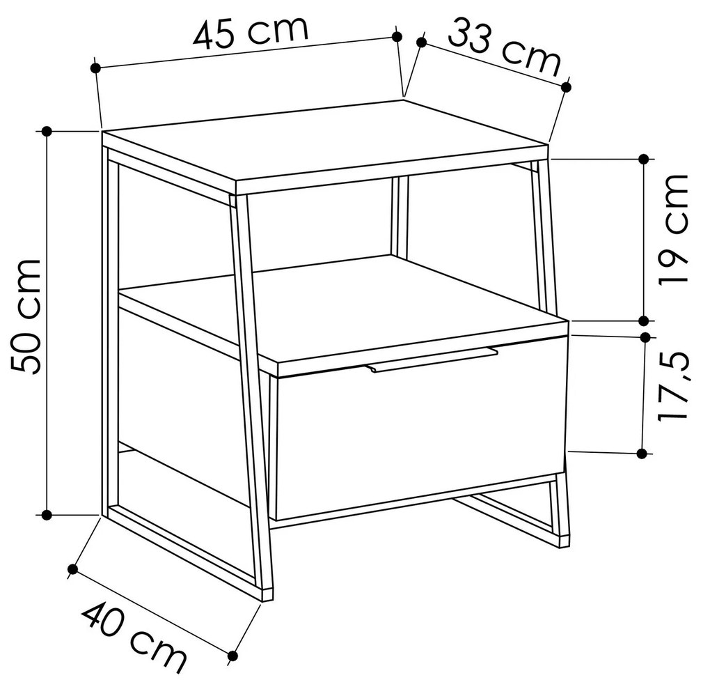 Nočný stolík Patron (dub). Akcia -17%. Vlastná spoľahlivá doprava až k Vám domov. 1063066