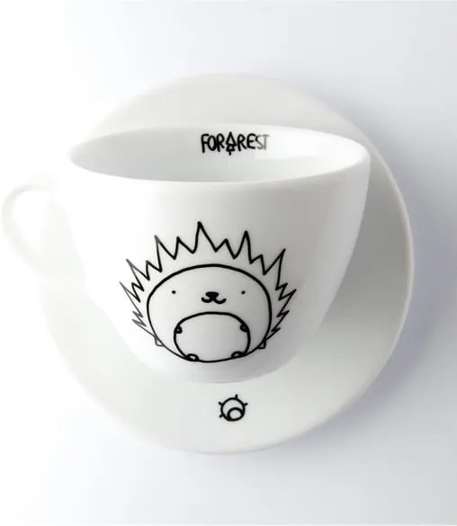 Hrnček na kávu s tanierikom FOR.REST Design Hedgehog, 200 ml