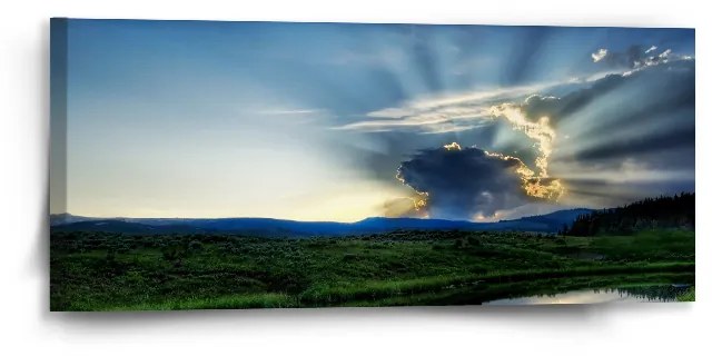 Sablio Obraz Mrak nad riekou - 110x50 cm