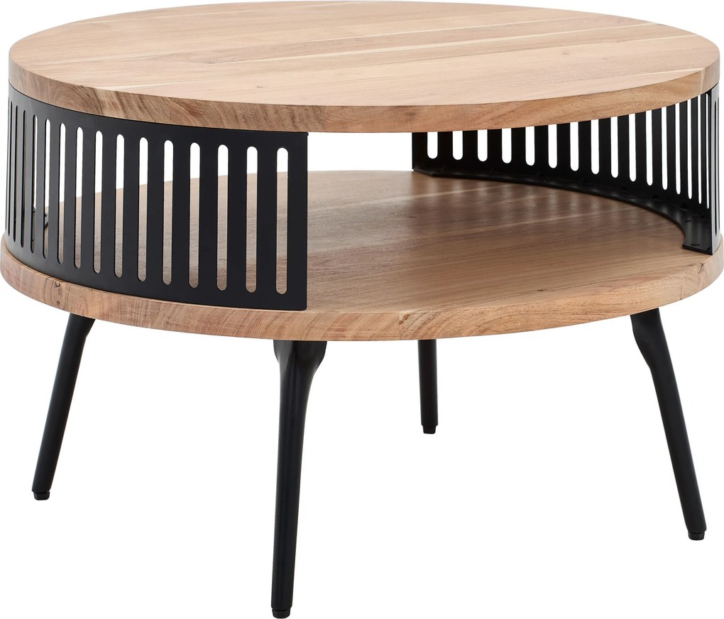 XXXLutz KONFERENČNÝ STOLÍK, prírodná farba, drevo, kov, 75/75/44 cm Carryhome - Stolíky do obývačky - 000729001602