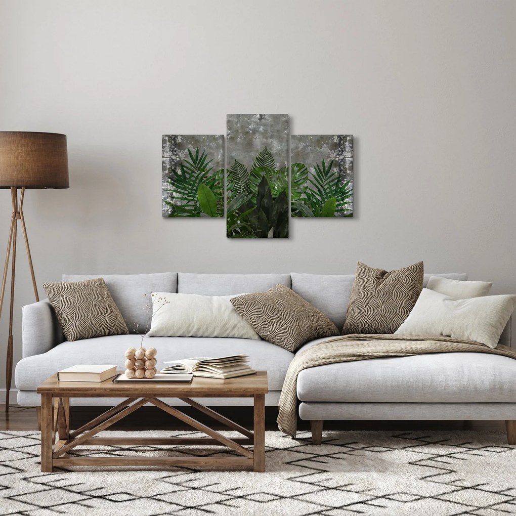 Obraz - Betónový múr s rastlinami (90x60 cm)