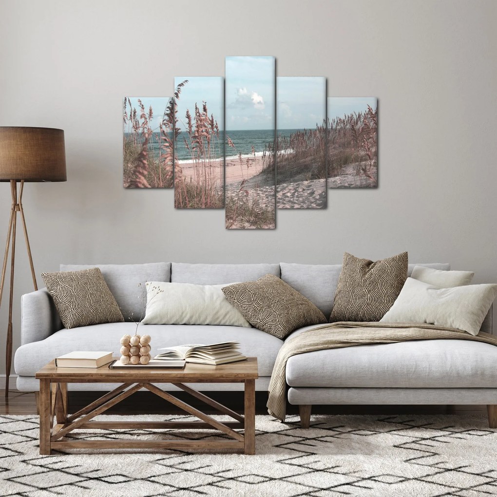 Obraz - Ružová pláž (150x105 cm)