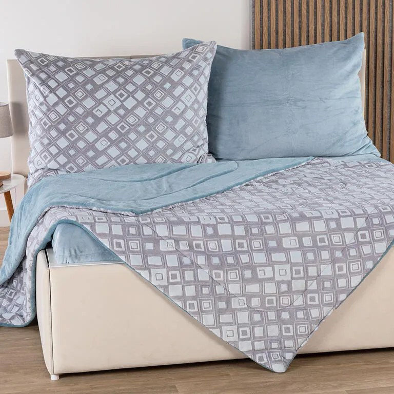 Prešívaná mikroplyšová súprava VELORA 2 ks