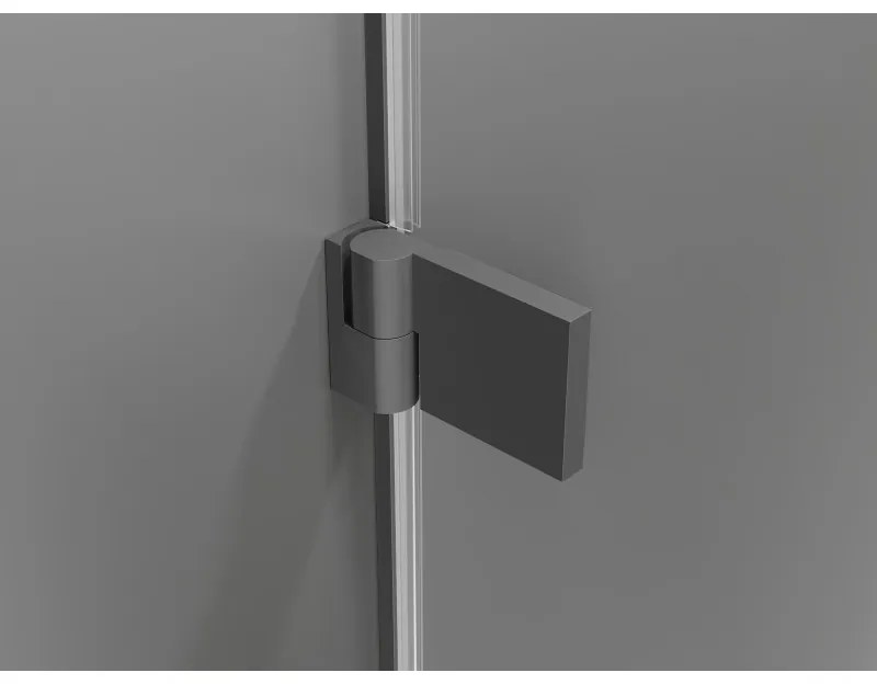 Mexen Lunar-B, výklopný sprchový kút ľavý 100 x 70 cm, 8mm číre sklo, grafitový profil, 832-100-070-95-00-L