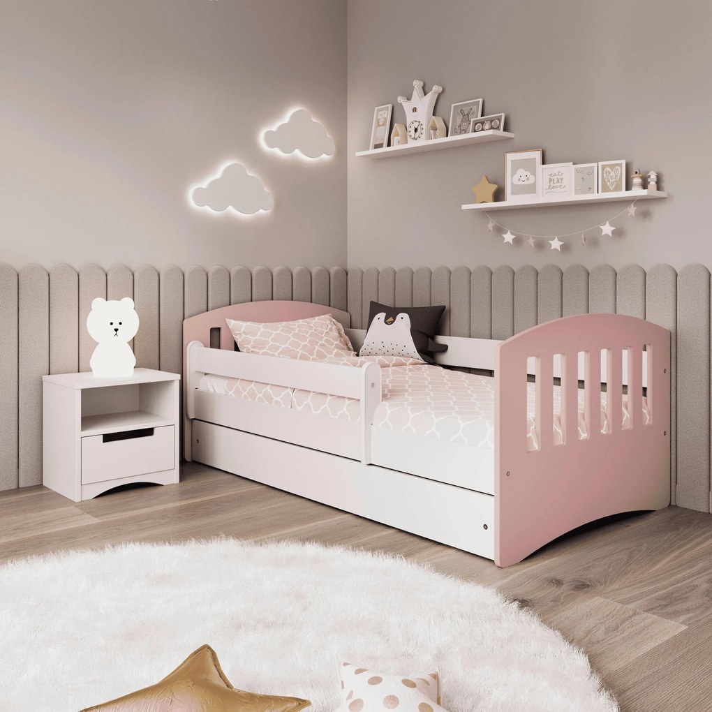 XXXLutz POSTEĽ PRE DETI A MLÁDEŽ 80/160 cm, biela, pink MID.YOU - Detské izby - 002142000113