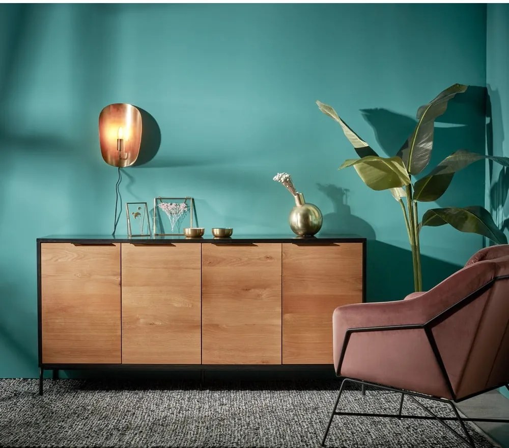 Čierno-hnedá komoda Kave Home SAVOI, 165 x 80 cm