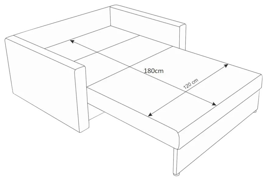 Rozkladacia pohovka CLUSO, 136x85x98 sawana 05/sawana 21