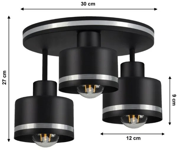 Prisadený luster BODO SILVER 3xE27/60W/230V