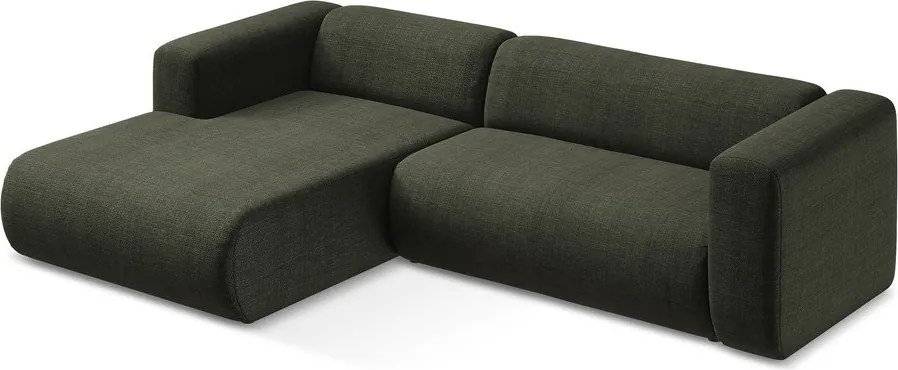 Zelená rohová pohovka (ľavý roh/s leňoškou) Ekahi – Makamii