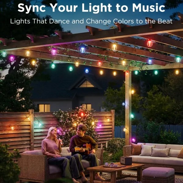 Govee-LED RGBICW Stm. vonkajšia dek. reťaz LED/24W/230V IP67 2700-6500K Wi-Fi