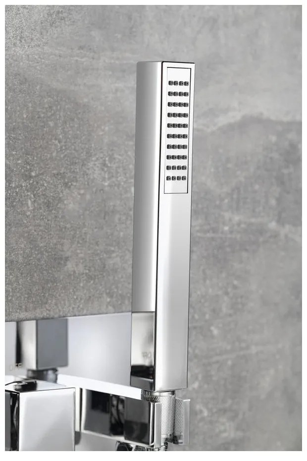 Podomietková sprchová batéria v lesklej striebornej farbe (2 výstupy) Latus – Sapho