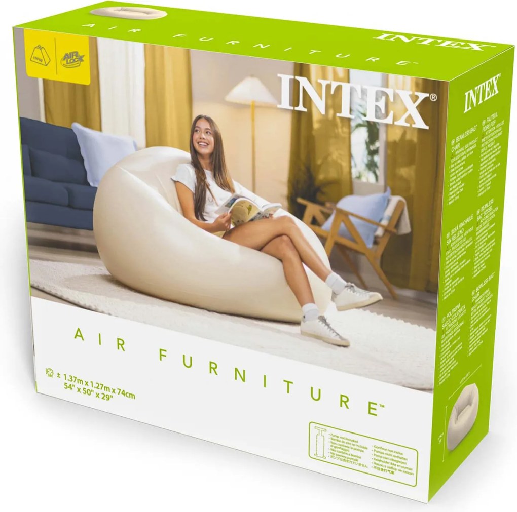 Fotel dmuchany pufa dmuchana puf materac do siedzenia 137x127x74cm Intex 66505