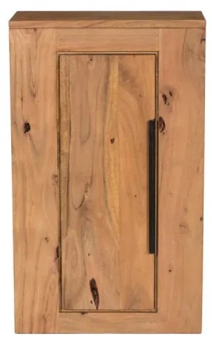 furniture-nabytek.cz - Masívna kúpeľňová nástenná skrinka Auckland z akácie, lakovaná, hnedá – 45×25×70 cm