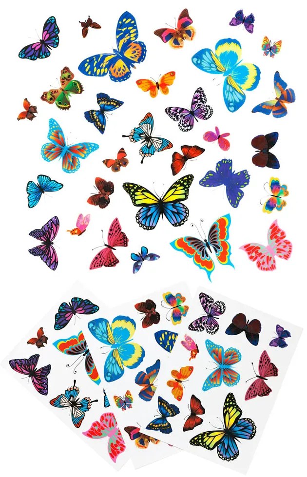 Samolepky na okno Motýle, 60 ks