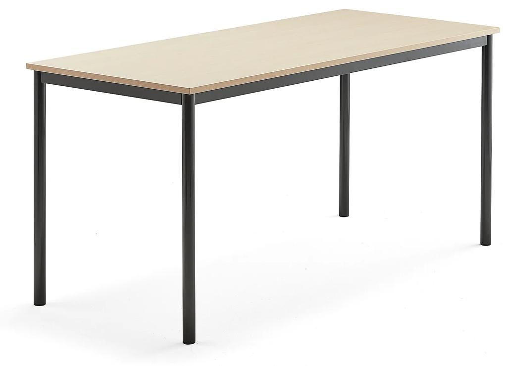 Stôl SONITUS, 1600x700x760 mm, HPL - breza, antracit
