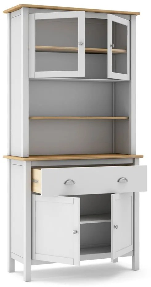 Biela vitrína z borovicového dreva 90x180,5 cm Misti – Marckeric