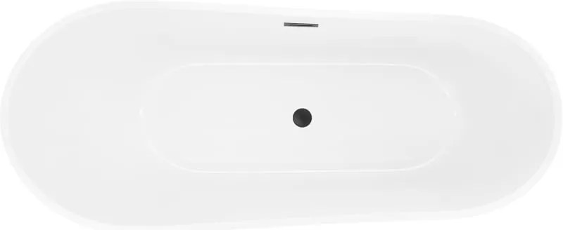 Mexen Dora, voľne stojaca vaňa 150 x 75 cm, biela, čierny prepad, 52071507500-70