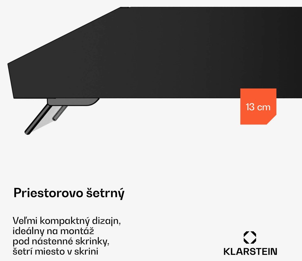 Klarstein Purista Force kompaktný digestor | 384,8 m³/h | Energetická trieda C | Dvojmotorová technológia
