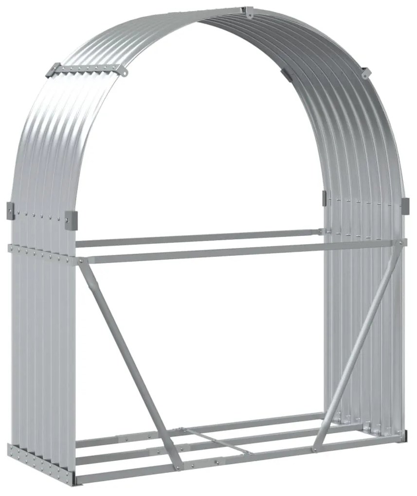 Držiak na polená strieborný 120x45x140 cm pozinkovaná oceľ