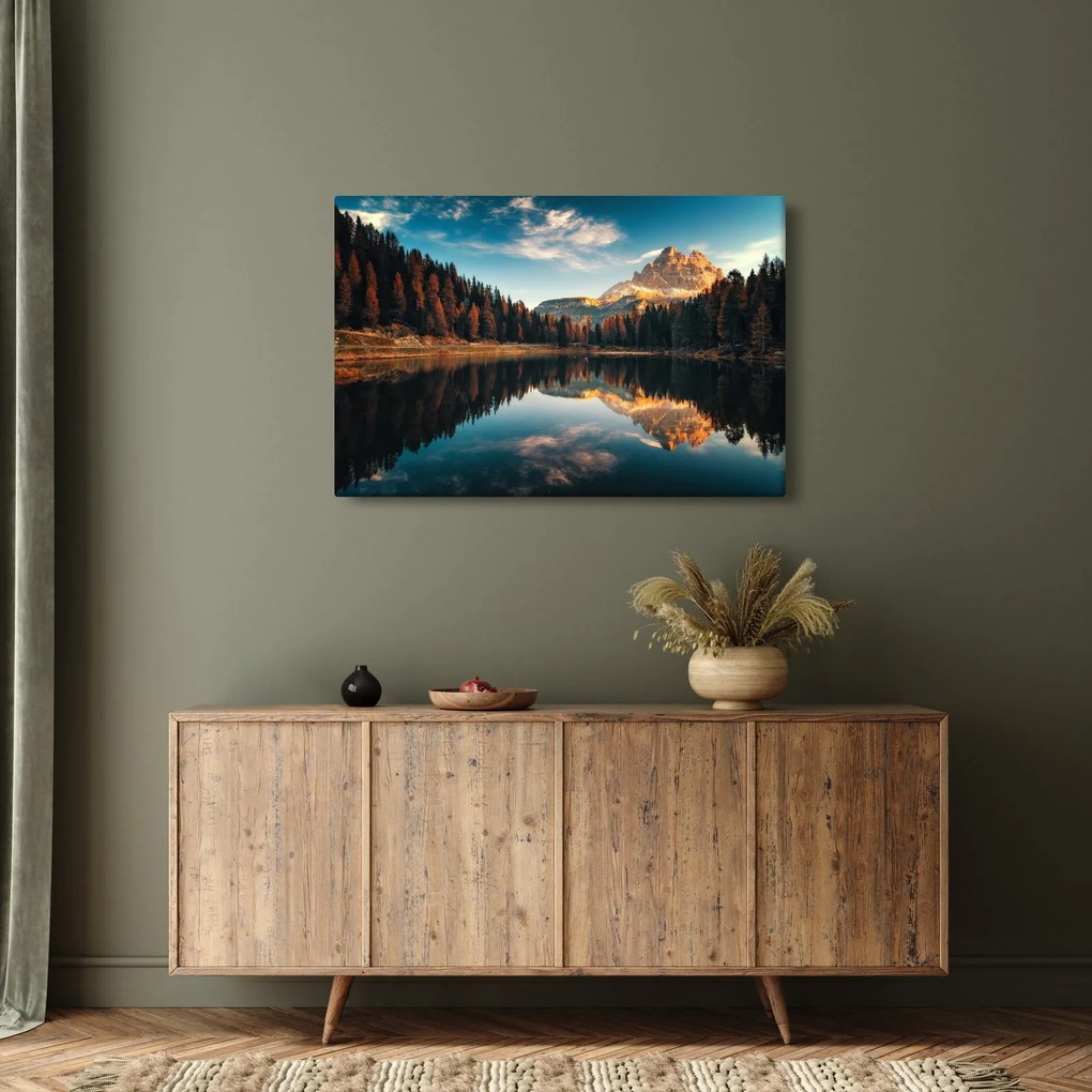Obraz - Alpy, Taliansko, Dolomity, Lago Antorno (90x60 cm)