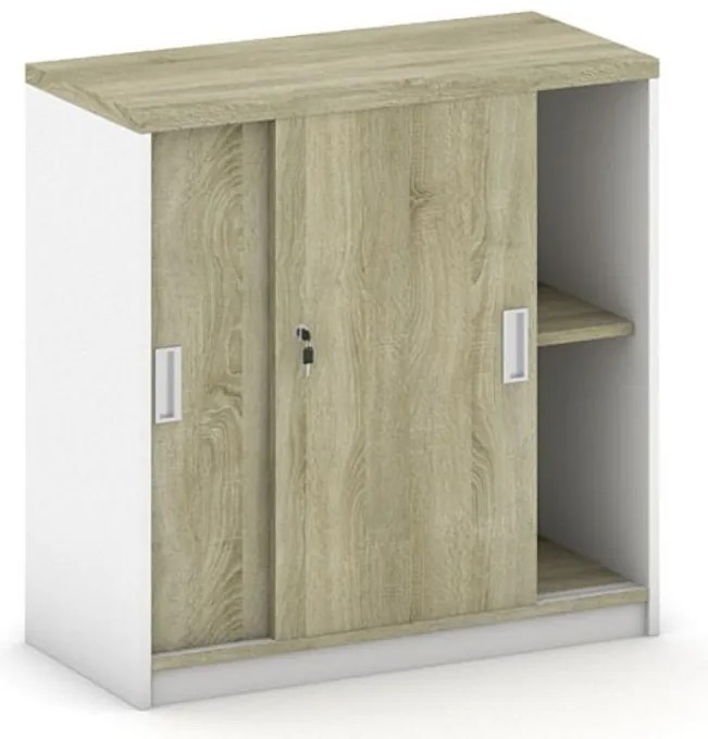 Skriňa zasúvacia MIRELLI, 800 x 400 x 800 mm, biela/dub sonoma