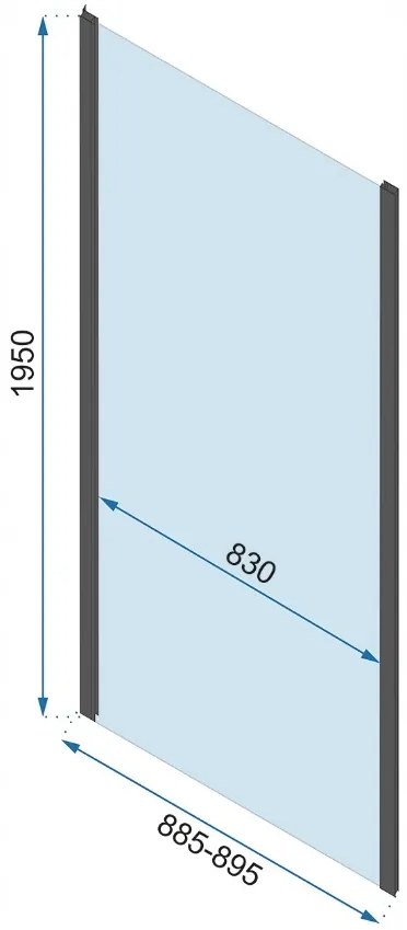 Rea - Pevná stena pre sprchovací kút Nixon-2 90 x 190 cm, REA-K5011