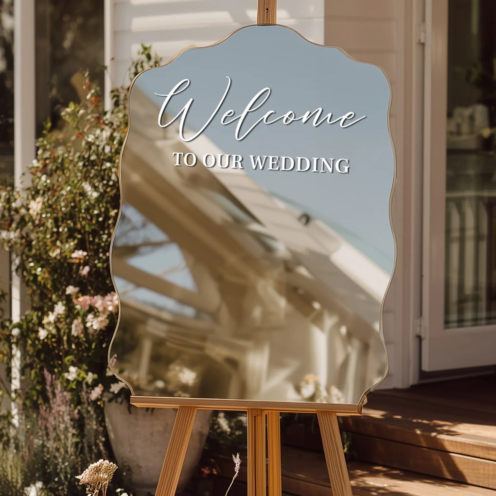 Nálepka na zrkadlo S13 – Welcome to our wedding