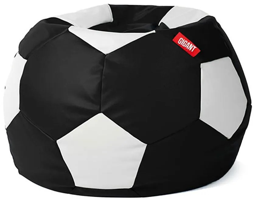Sedací vak lopta ekokoža čierno-biely