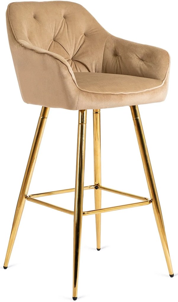 Barová židle Salem 53 cm béžová/zlatá
