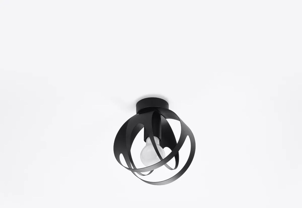 Stropné svietidlo Tulos, 1x čierne kovové tienidlo