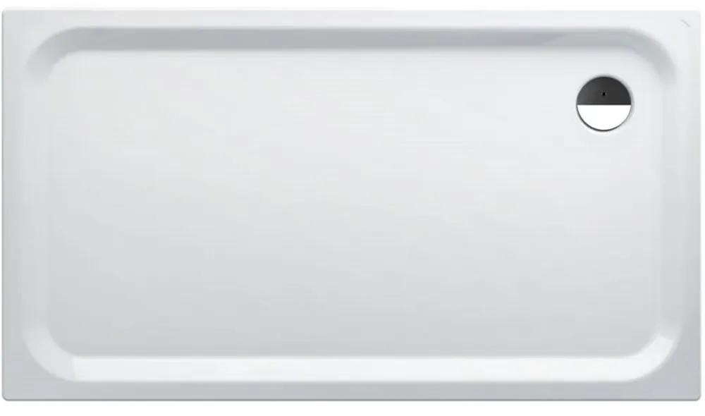 LAUFEN Platina obdĺžniková sprchová vanička zo smaltovanej ocele, odtok v rohu, 1600 x 900 x 45 mm, biela matná, H2150367570401