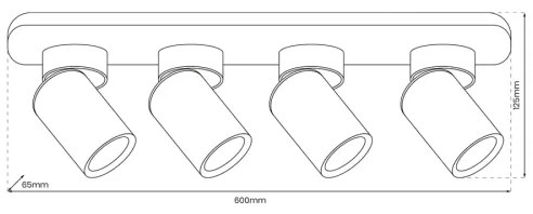 Bodové svietidlo ANDY 4xGU10/8W/230V čierna/zlatá