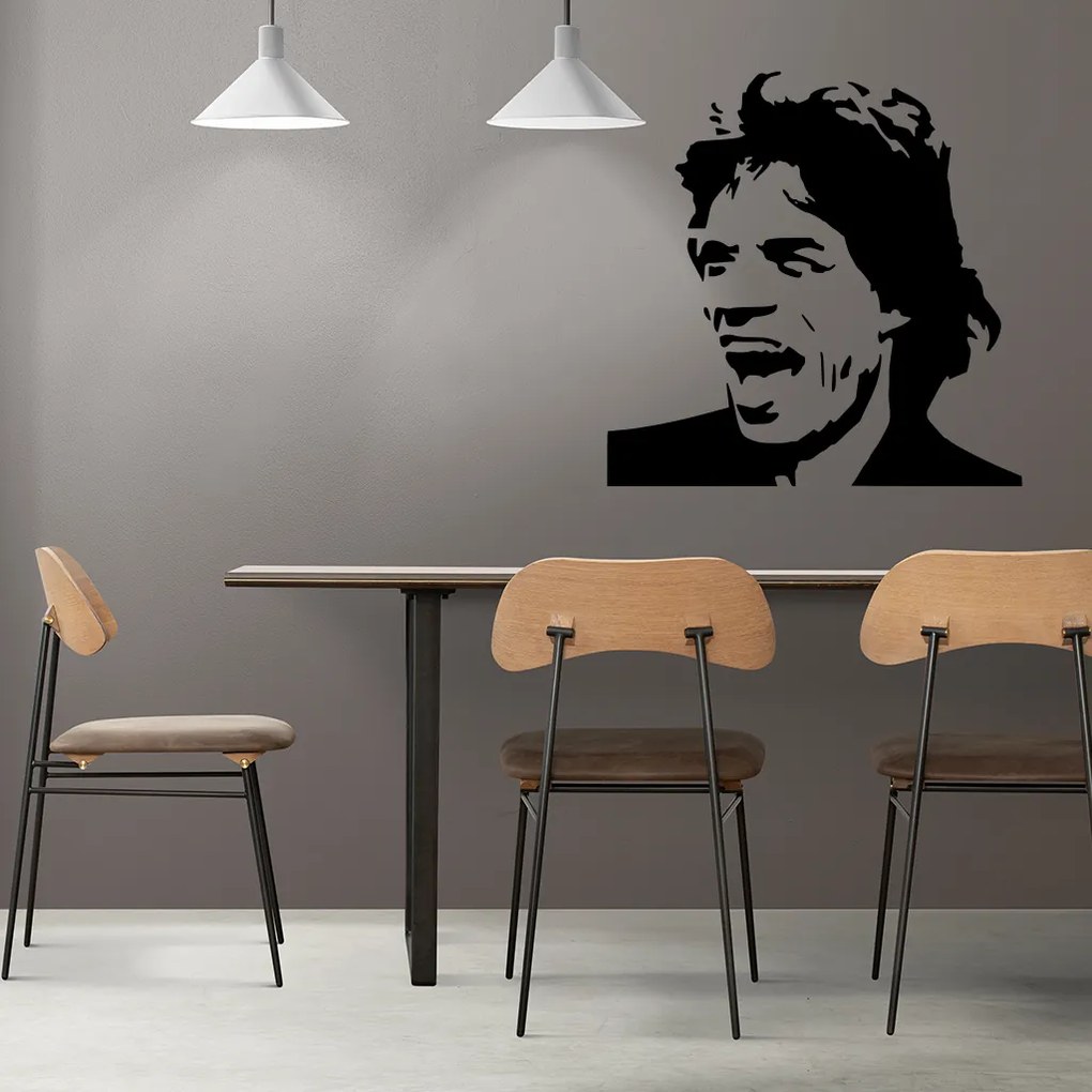 Veselá Stena Samolepka Mick Jagger Farba: bílá, Veľkosť: 40 x 40 cm