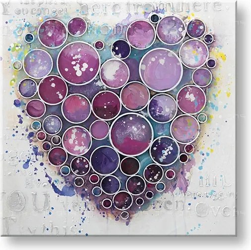 Maľovaný obraz na stenu SRDCE  60x60 cm