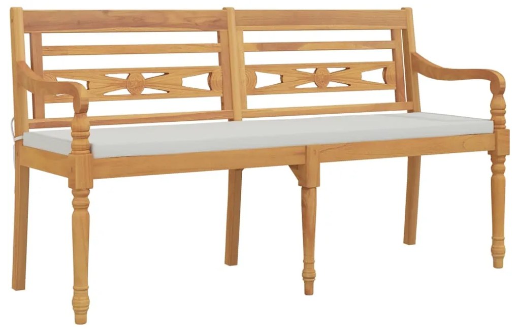 vidaXL Lavička Batavia s podložkou 150 cm tíkový masív