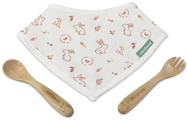 Sada podbradníka a dreveného príboru Bunny