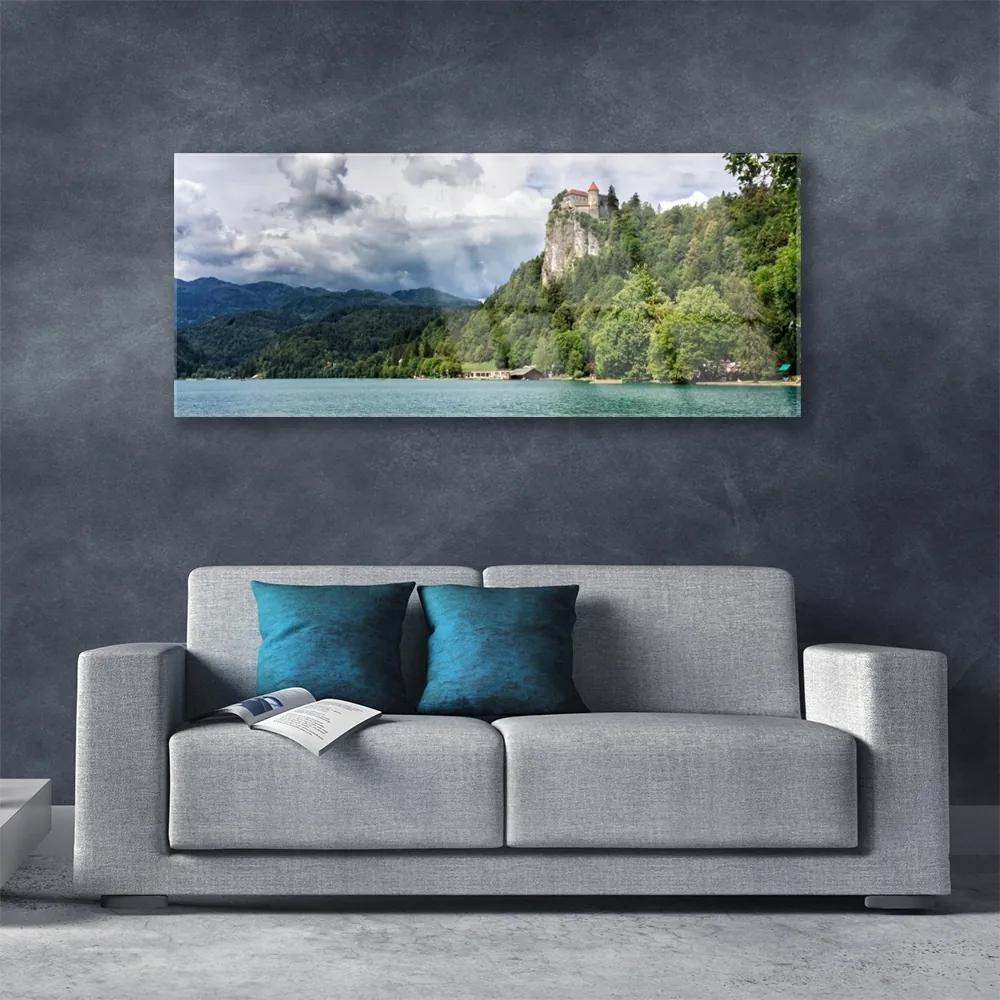 Obraz plexi Zámok v horách les príroda 125x50 cm