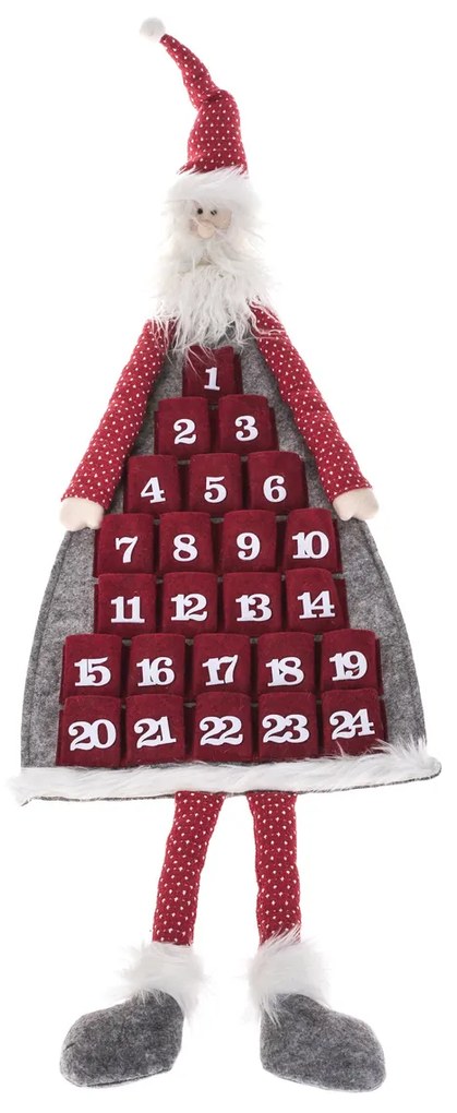 Závesný adventný kalendár Santa, 110 cm