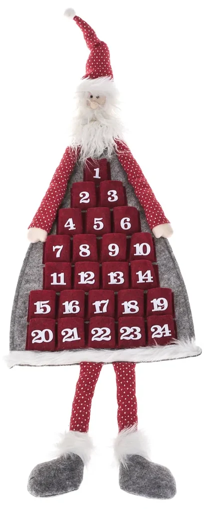 Závesný adventný kalendár Santa, 110 cm