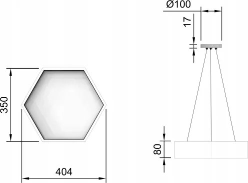 LED luster na lanku LED/20W/230V, čierny