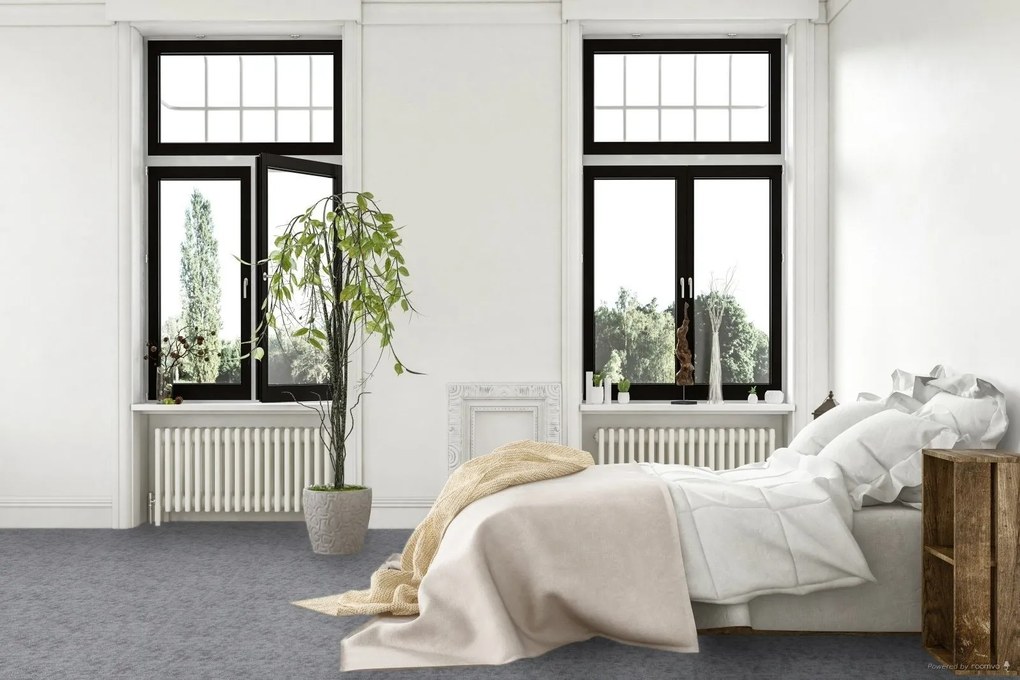 Associated Weavers koberce Metrážny koberec Miriade 90 svetlo sivý - Kruh s obšitím cm