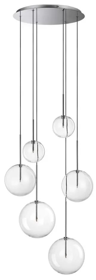 Ideal Lux - LED Luster na lanku EQUINOXE 6xG4/2W/230V pr. 65 cm chróm/číra