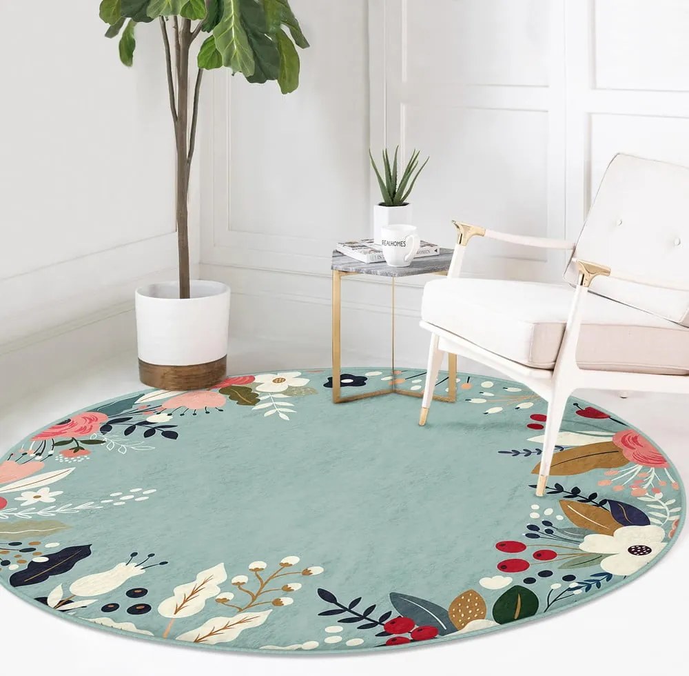 Prateľný okrúhly koberec vhodný pre robotické vysávače ø 120 cm Comfort – Mila Home