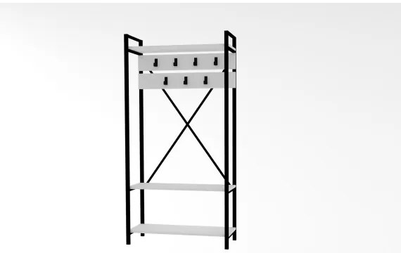 Predsieňová stena ALFA 180x90 cm biela/čierna